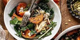 Рецепт салату з запеченого топінамбура, гарбуза та зелені