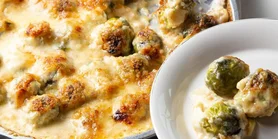 Рецепт сливочного гратена из брюссельской капусты и голубого сыра