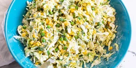 Салат из савойской капусты: рецепт с кукурузой, горошком и укропом