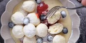 Сирні галушки: рецепт до Масниці з кокосовим заварним кремом