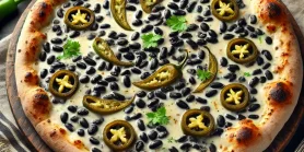 Рецепт черно-белой пиццы с консервированной фасолью