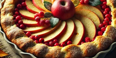 Пирог из калины и яблок