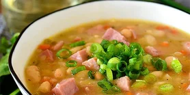 Рецепт сытного супа с ветчиной и фасолью