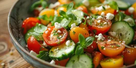 Салат из огурцов, помидоров и феты: летняя классика на каждый день