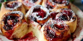 Вишневі троянди: рецепт сирного пирога-булочок з ягідною начинкою
