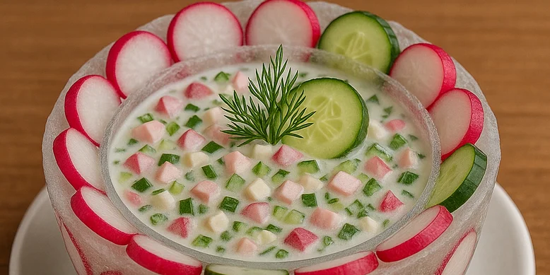 Рецепт окрошки у крижаній овочевій тарілці: з секретним інгредієнтом