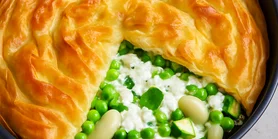 Хрустящий пирог из фило с кабачком, бобовыми и крем-сыром: легкая идея для ужина
