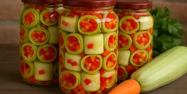 Консервированные рулетики из кабачков: с морковью и болгарским перцем