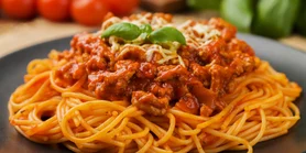 Рецеп пасти:  макарони букатіні з рагу зі свинини