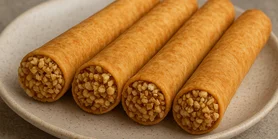 Вафельні трубочки без вафельниці: рецепт з горішками і на пательні