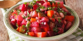 Винегрет: рецепт салата с фасолью без горошка