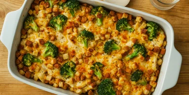 Ідеальна запіканка з куркою та броколі для великої компанії