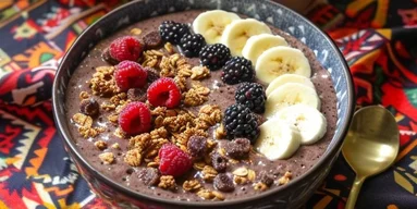 Белковый пудинг с арахисом и шоколадным чиа