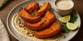 Просто и по-осеннему: запеченная тыква в духовке с соусом тахини