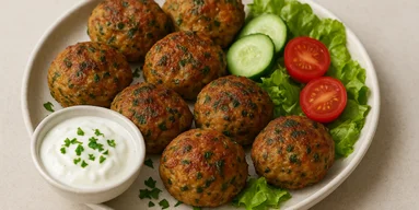 Сытно и сбалансировано: куриные фрикадельки с йогуртовым соусом