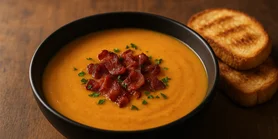 Чтобы не париться: суп из тыквы с беконом в три шага