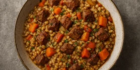 Простой и сытный ужин: перловка с мясом и овощами, которая согревает с первых ложек