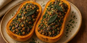 Фаршированная тыква: рецепт с грибами и шпинатом в духовке: рецепт с грибами и шпинатом в духовке