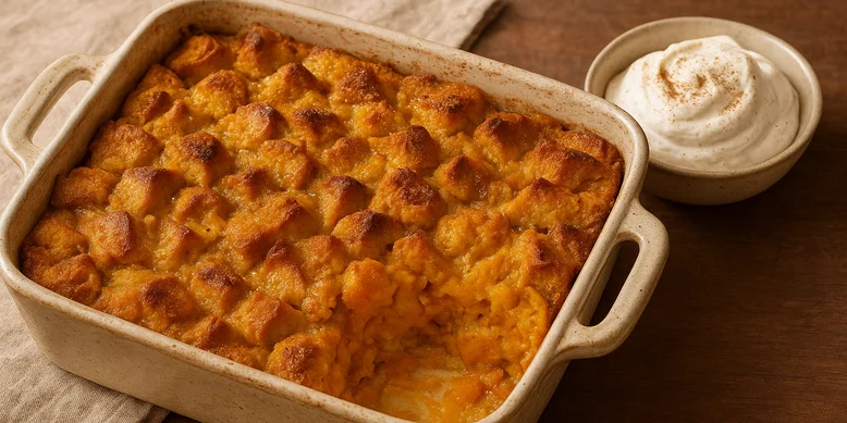 Треба просто запекти: рецепт гарбузового хлібного пудинга