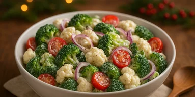 Празднично-полезный: рецепт салата с брокколи, томатом и майонезом