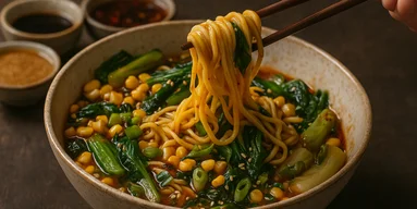 Дан-дан: рамен-салат с зеленью бок-чой