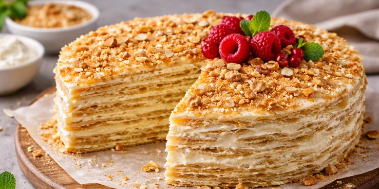 Торт Наполеон з лаваша - лінивий рецепт, де треба приготувати тільки крем