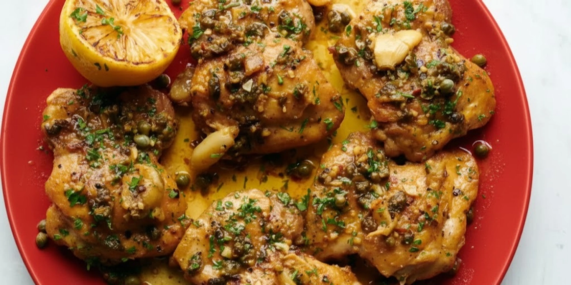 Курица с чесноком в лимонно-анчоусном соусе: ярко, быстро и очень вкусно