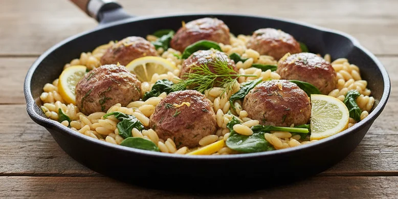 Лимонно-кропові фрикадельки з орзо: легка і смачна вечеря