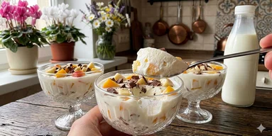 З пляшки кефіру: корисний десерт-желе з фруктами