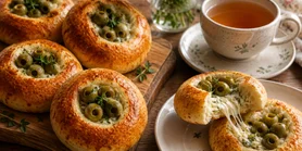 Ситний сніданок: солоні ватрушки з сиром і оливками