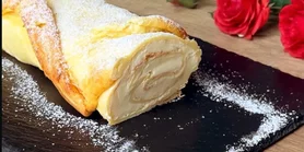 Рецепт блинного рулета с с йогуртовым заварным кремом: никакой жарки