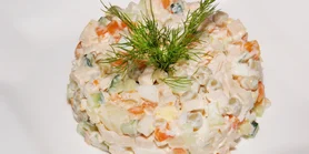 Рецепт салата оливье по старинному рецепту: без колбасы