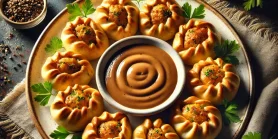 Закуска с ветчиной из слоеного теста на Новый год - просто и быстро