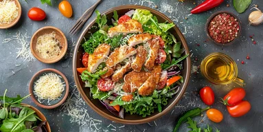 Рецепт салату з запеченої курки та свіжих овочів на Новий рік