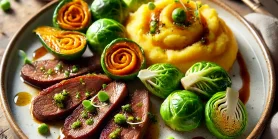 Рецепт тушкованих ягнячих язиків з пюре та овочами