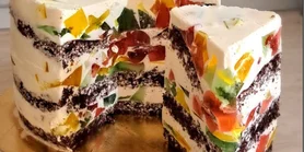 Торт Битое стекло с шоколадным бисквитом - готовим по простому видеорецепту